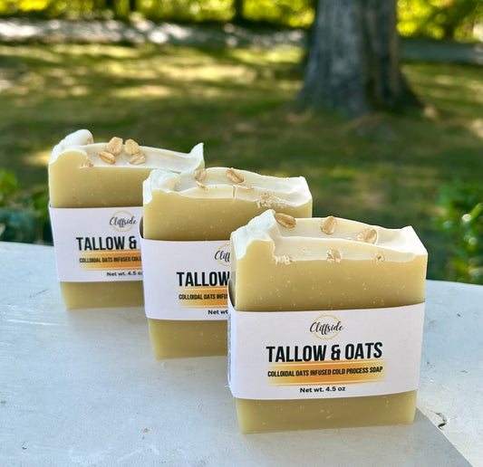 Tallow & Oats Unscented Artisan Soap Bar