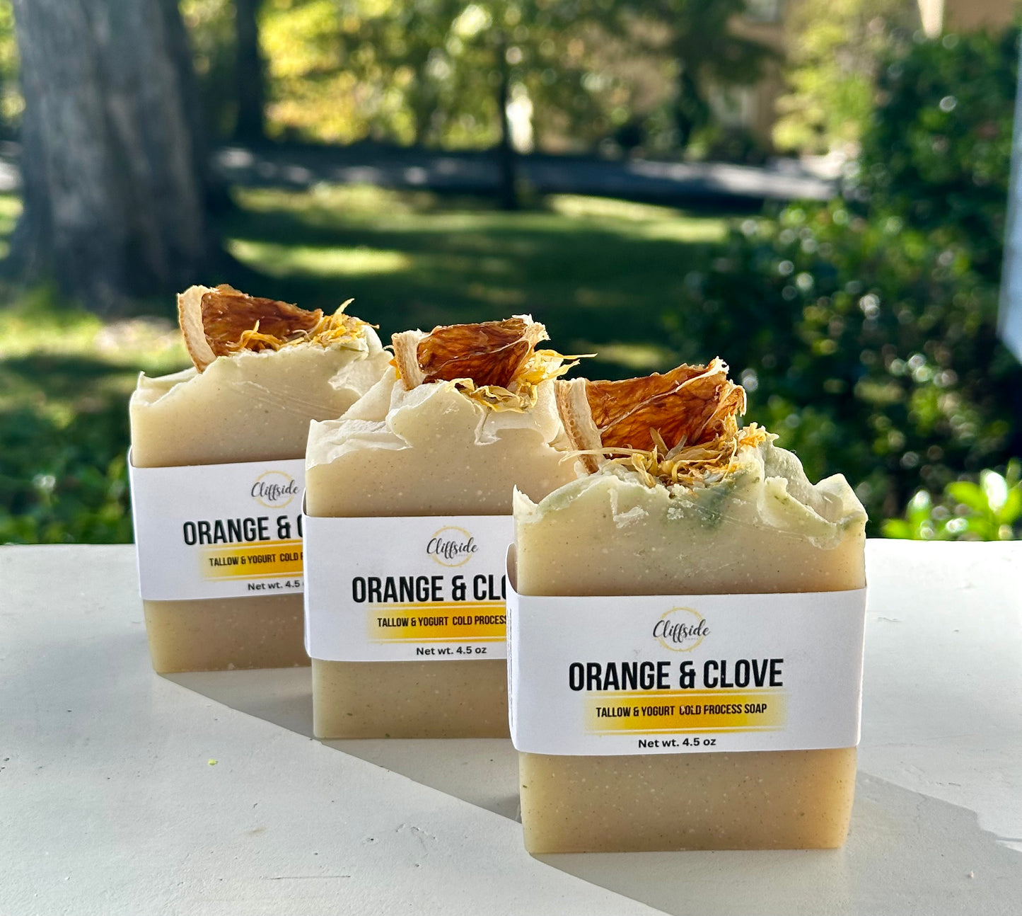 Orange & Clove Tallow & Moringa  All Natural Artisan Bar Soap